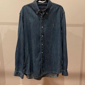 Men’s Ralph Lauren Lightweight Denim Classic Fit Button Down Shirt XXL